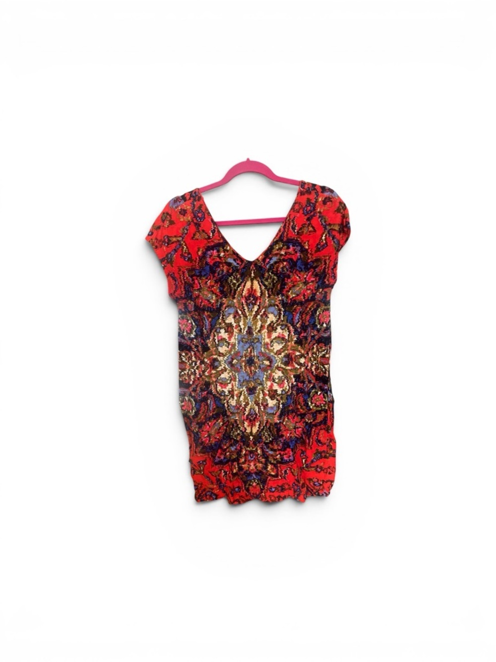 Maeve Red Multicolor V‑Neck Printed dress - Picture 2 of 8
